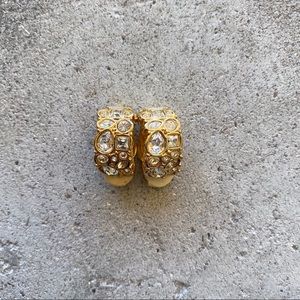 ▪️Swarovski▪️vintage swan signed clip on earrings